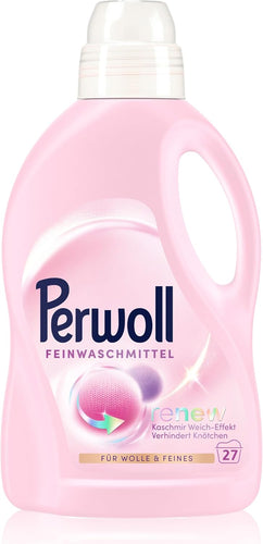 Perwoll Wool & Delicates Detergent (1 x 27 Wash Loads) | Detergent for Fine Fabrics | Gently Cleans, Smoothes and Renews Fibers & Prevents Pilling, with Triple-Renew Technology