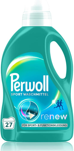 Perwoll Sports Detergent (1 x 27 Wash Loads) | Gently Cleans, Removes Bad Odors & Maintains Elasticity | For Sports and Functional Wear, With Triple-Renew Technology