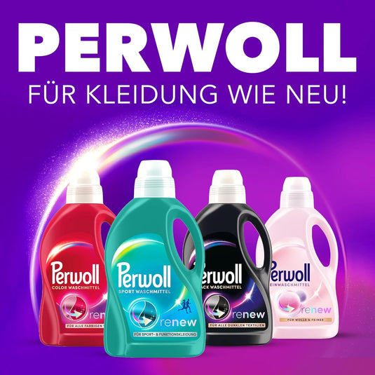 Perwoll Renew Sport Active Care Lessive liquide pour vêtements de sport et d'extérieur (1 x 25 charges de lavage)