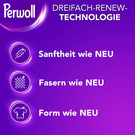 Perwoll Renew Wool & Fine Fabric Care Lessive liquide pour laine, soie et tissus fins (1 x 21 charges de lavage)